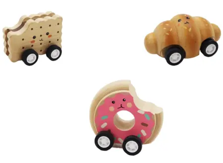 Pull Back Pastries Car Set of Three