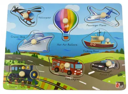 Transport Peg Puzzle Two In One