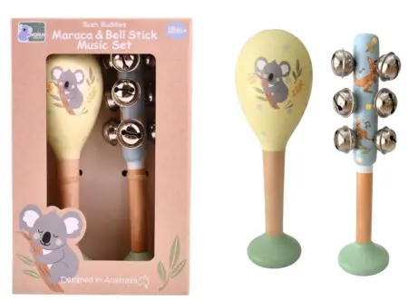 Koala Kangaroo Maraca and Bell Stick Set