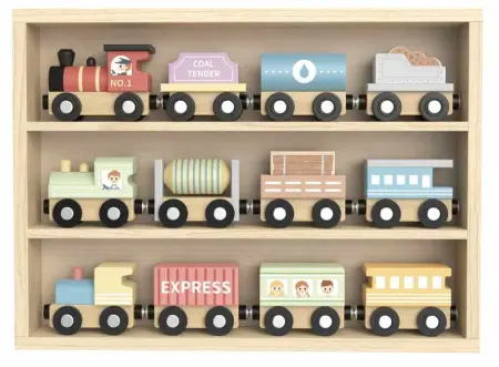Wooden Train And Carriage Set