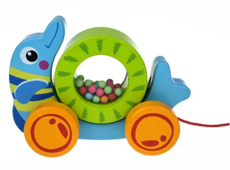 Pull Along Rolling Dolphin With Beads