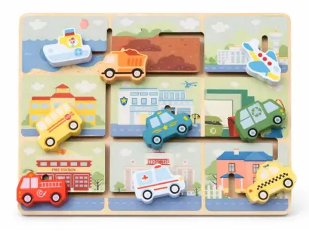 Traffic Maze Puzzle Board