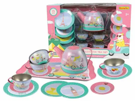 Tin Tea Set Animal Tourists 15 Piece