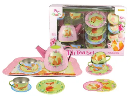 Tin Tea Set Woodland Fox 15 Piece