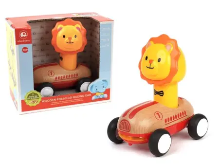 Light Sound Wood and Plastic Press Go Lion