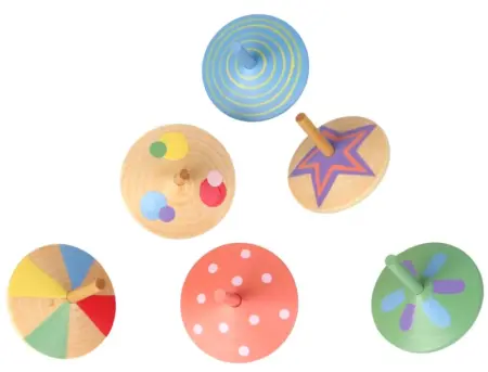 Spinning Tops Set of Six
