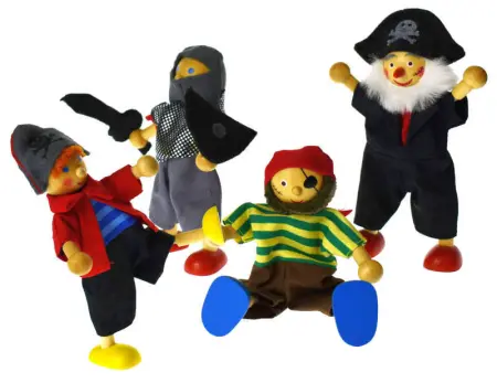 Wooden Toy Pirate Dolls