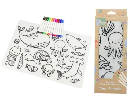 Reusable Sea Animals Silicone Colouring Mat