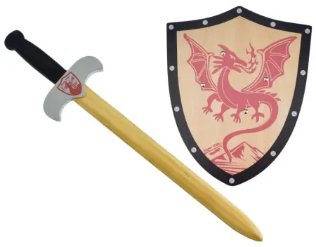 Wooden Sword Shield Dragon Set