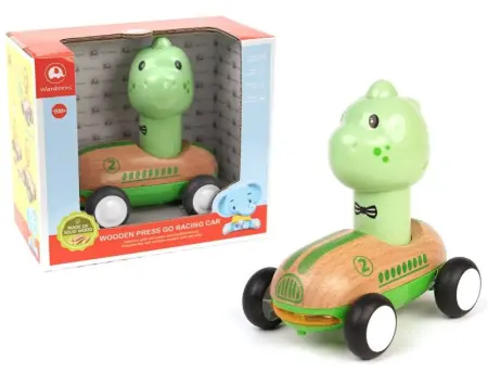 Light Sound Wood and Plastic Press Go Dinosaur