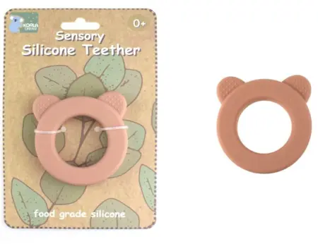 Silicone Bear Teether Pink