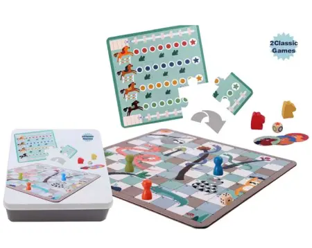 Snake and Ladder Horse Racing Game In Tin Box