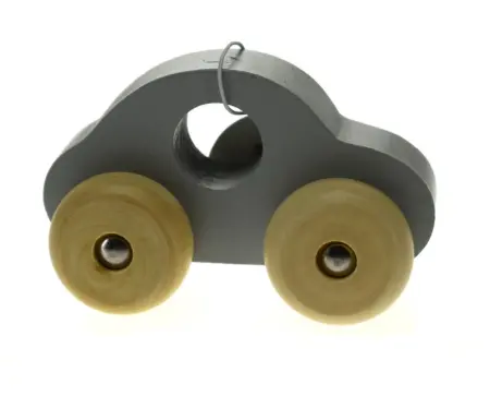 Simple Wooden Toy Car Grey