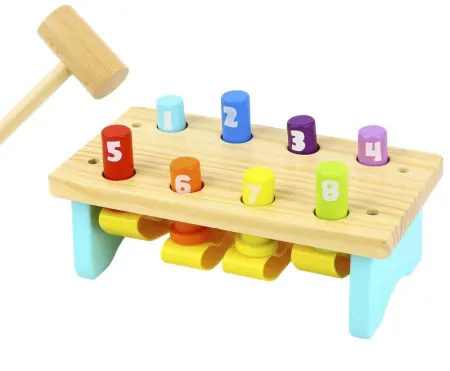 Wooden Knock Bench With 8 Pins