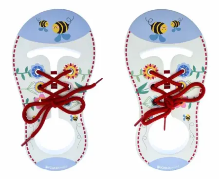 Wooden Learn To Tie Shoe Lace Pair