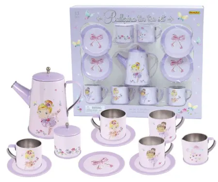 Tin Tea Mug Set Ballerina 13 Piece