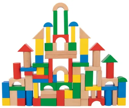 Wooden Building Blocks Set 100 Piece