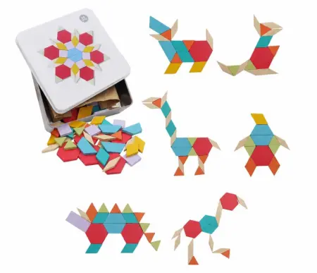 Pattern Blocks in Tin Box