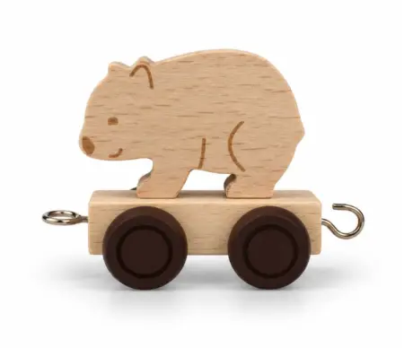 Wooden Name Train Wombat