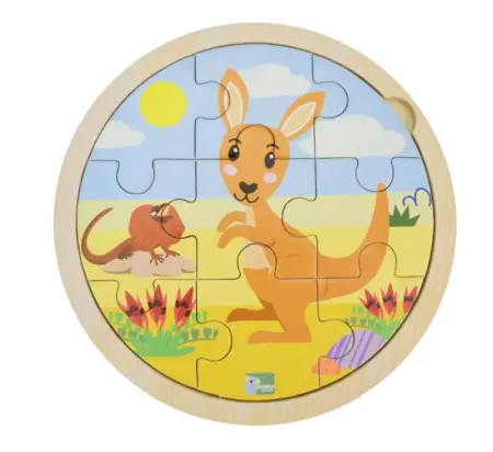 Wooden 9pcs Jigsaw Puzzle Kangaroo