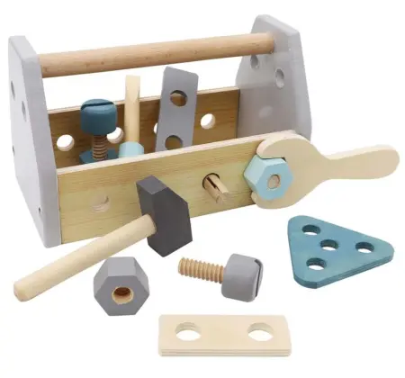 Wooden Toolbox With Tools