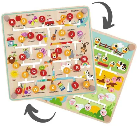 Alphabet And Farm Maze Board