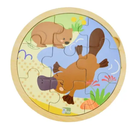 Wooden 9pcs Jigsaw Puzzle Platypus Wombat