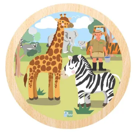 9 Piece Jigsaw Puzzle Giraffe Zebra