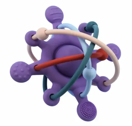 Silicone Space Rattle Purple Teether