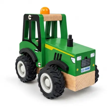 Green Wooden Tractor