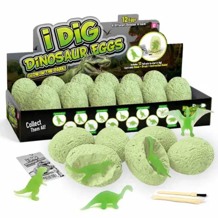 Glow In The Dark Dino Egg Dig Kit Set of Twelve