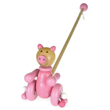 Push Along Wooden Pig