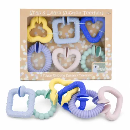 Silicone Snap And Learn Teether Set