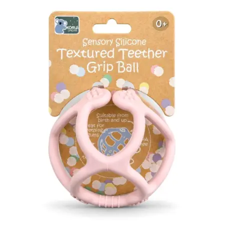 Silicone Textured Teether Grip Ball Pink