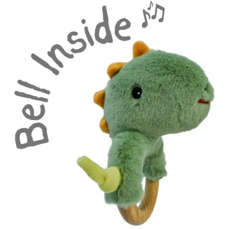 Snuggle Minty Dinosaur Wooden Ring Rattle
