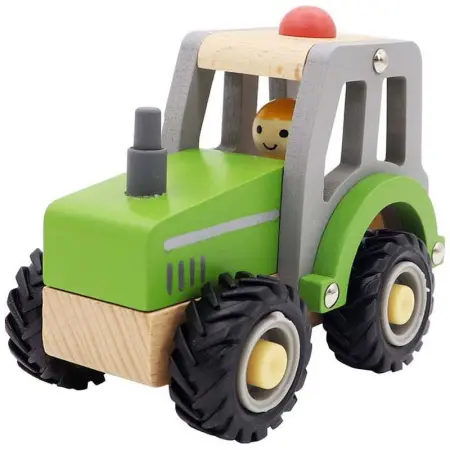 Wooden Toy Green Tractor