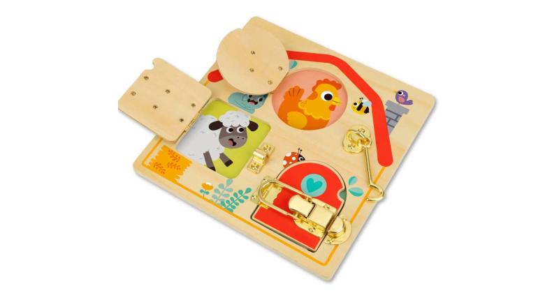 lock latch hinge wooden activity board detail