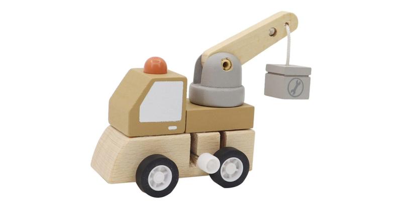 wooden windup crane set